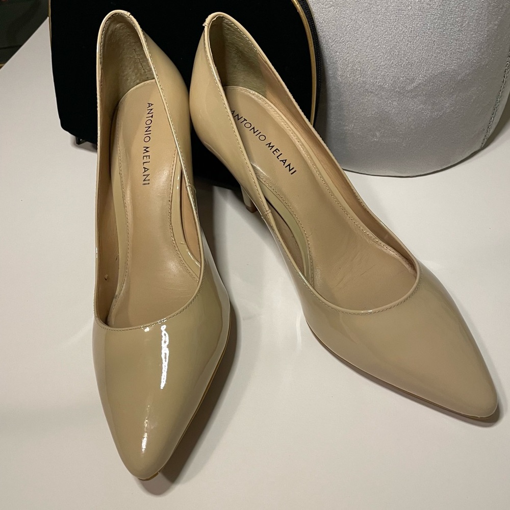 Antonio Melani Nude Patent Leather Pumps